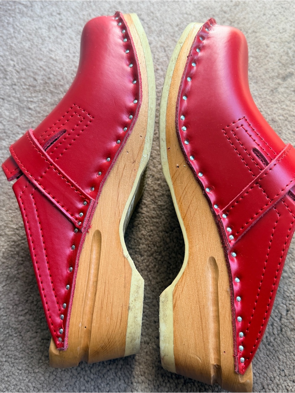 Troentorp Swedish Women's Raphael Clog Red Calf Leather Size 36 - Picture 6 of 6